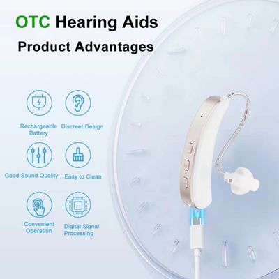 BTE RIC Digital Ear Machine Golden Single Hearing Aid con reducción de ruido