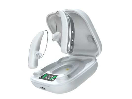 Audífonos recargables OTC con tiempo de espera de una semana y desinfección ultravioleta con lámpara UV